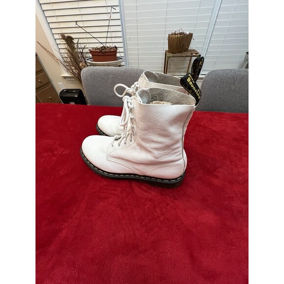 Dr. Martens 1460 White Pascal Virginia Leather Boots Women’s Size 11 - Picture 6 of 11